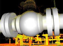 Laserscanner-Auswertung einer OMV-Gasstation (im  Auswertestadium) - Für eine größere Darstellung bitte auf das Bild klicken