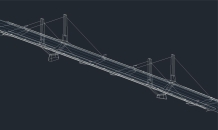 Schrägseilbrücke - 3d-Modell - Für eine größere Darstellung bitte auf das Bild klicken